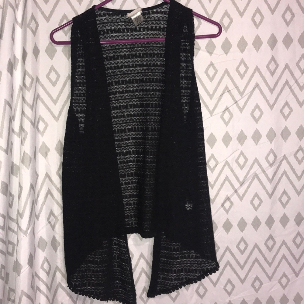Black Crochet Vest